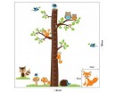 Tree Growth Chart Wall Decal Growth Chart Wall Stickers Tree Owls Mushrooms Hedgehog Lovely 